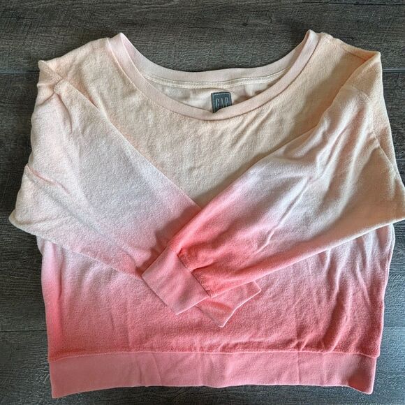 Gap Wide Neck Crewneck Sweatshirt Ombre Wide Neck Size XL - Picture 4 of 9